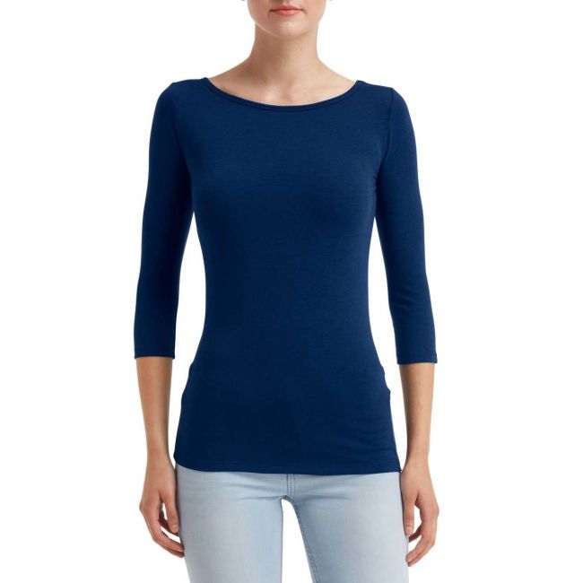 Women's stretch 3/4 sleeve tee culoare navy marimea m