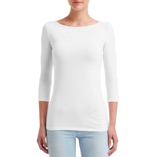 Women's stretch 3/4 sleeve tee culoare white marimea m