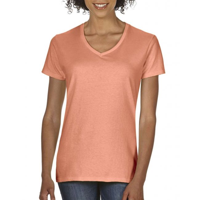 Ladies' midweight v-neck tee culoare terracotta marimea s