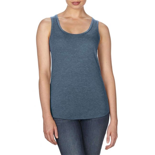 Women’s tri-blend racerback tank culoare heather navy marimea s