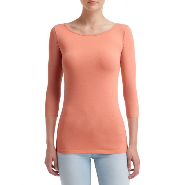 Women's stretch 3/4 sleeve tee culoare terracotta marimea s