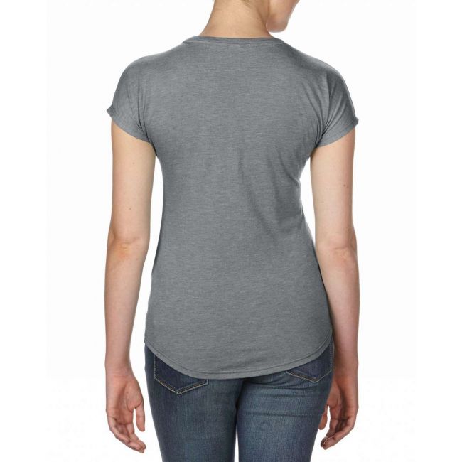 Women's tri-blend v-neck tee culoare heather graphite marimea l