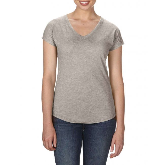 Women's tri-blend v-neck tee culoare heather slate marimea l