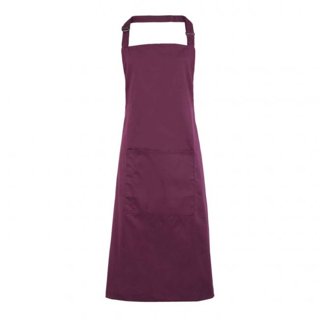 ‘colours’ bib apron with pocket culoare aubergine marimea u