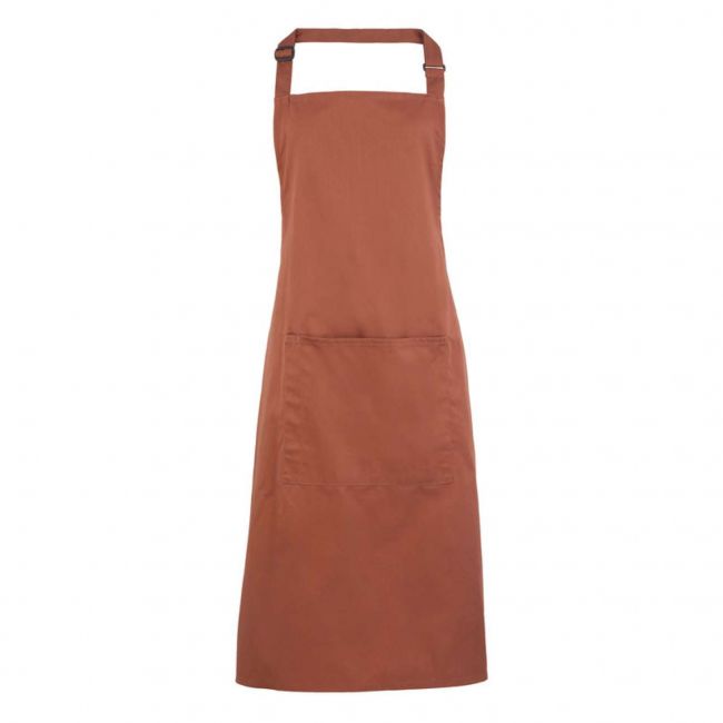 ‘colours’ bib apron with pocket culoare chestnut marimea u