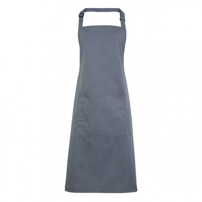 ‘colours’ bib apron with pocket culoare steel marimea u