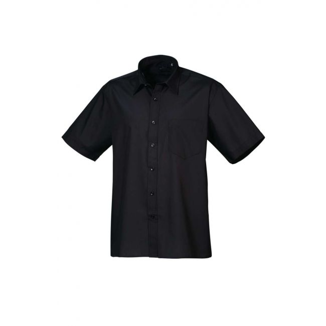 Men's short sleeve poplin shirt culoare black marimea m/l