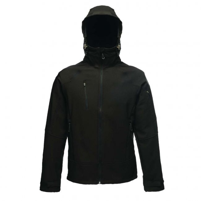 X-pro powergrid - 3-layer hooded softshell culoare black/black marimea s