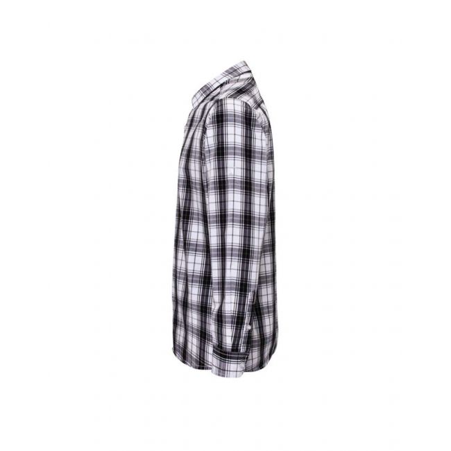 'ginmill' check - men's long sleeve cotton shirt culoare black/white marimea l