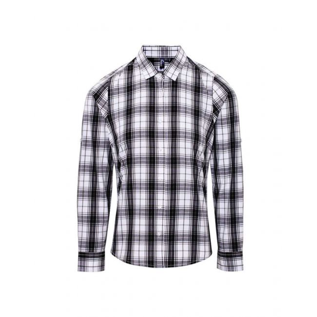 'ginmill' check - women's long sleeve cotton shirt culoare black/white marimea s