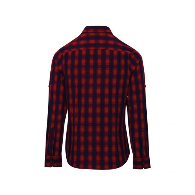 'mulligan' check - women's long sleeve cotton shirt culoare red/navy marimea 2xl