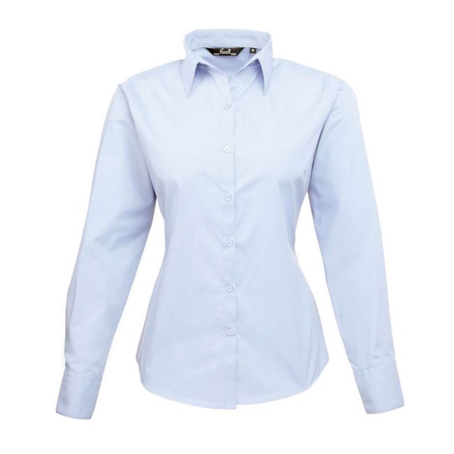 Women's long sleeve poplin blouse culoare light blue marimea 6xl