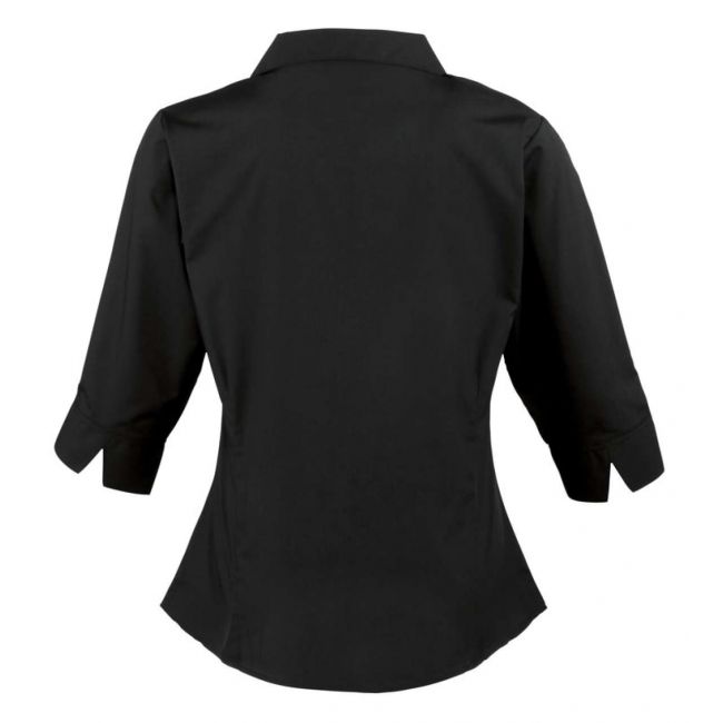 Women's poplin 3/4 sleeve blouse culoare black marimea 5xl