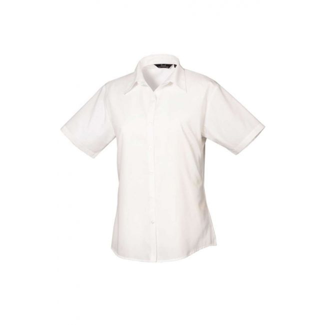 Women's short sleeve poplin blouse culoare white marimea 3xl