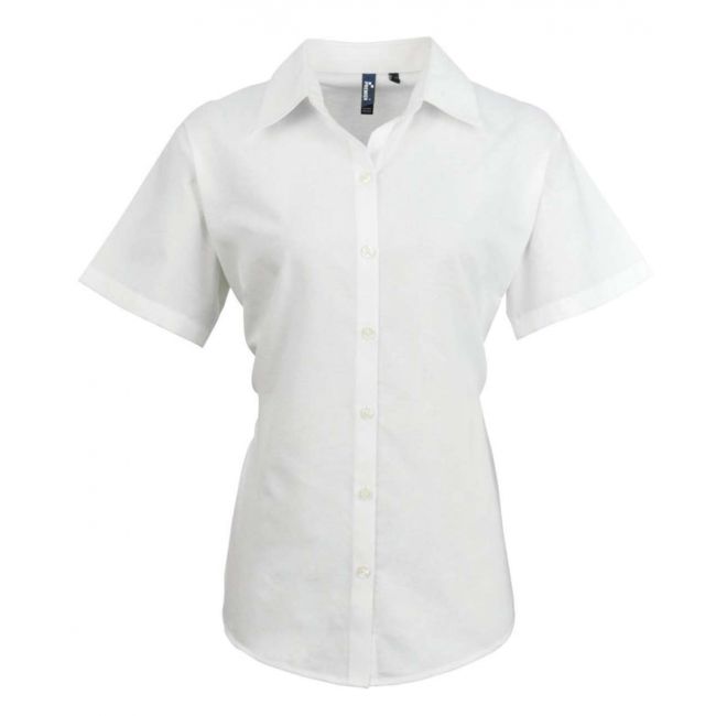 Women's short sleeve signature oxford blouse culoare white marimea l