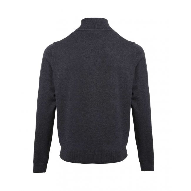 Men's quarter-zip knitted sweater culoare charcoal marimea xs