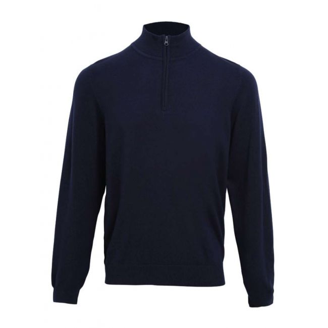 Men's quarter-zip knitted sweater culoare navy marimea xs