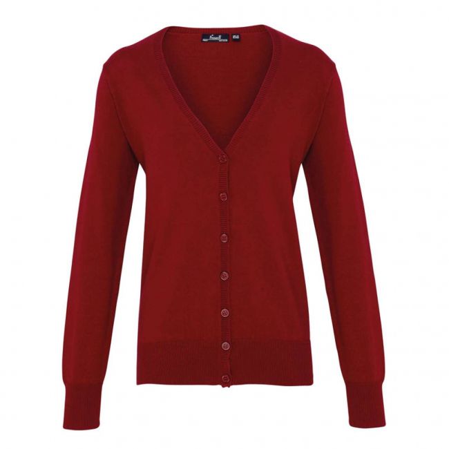 Women's button-through knitted cardigan culoare burgundy marimea l