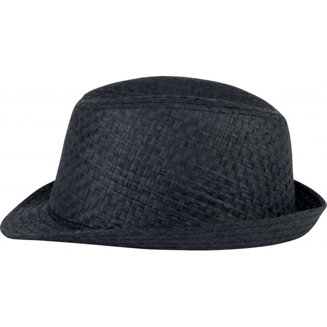 Retro panama - style straw hat culoare black marimea 59