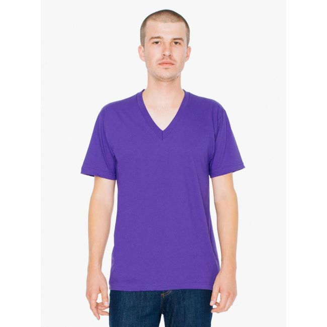 Unisex fine jersey v-neck t-shirt culoare purple marimea xs