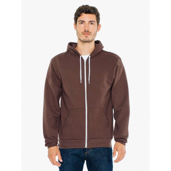 Unisex flex fleece zip hoodie culoare brown marimea xl