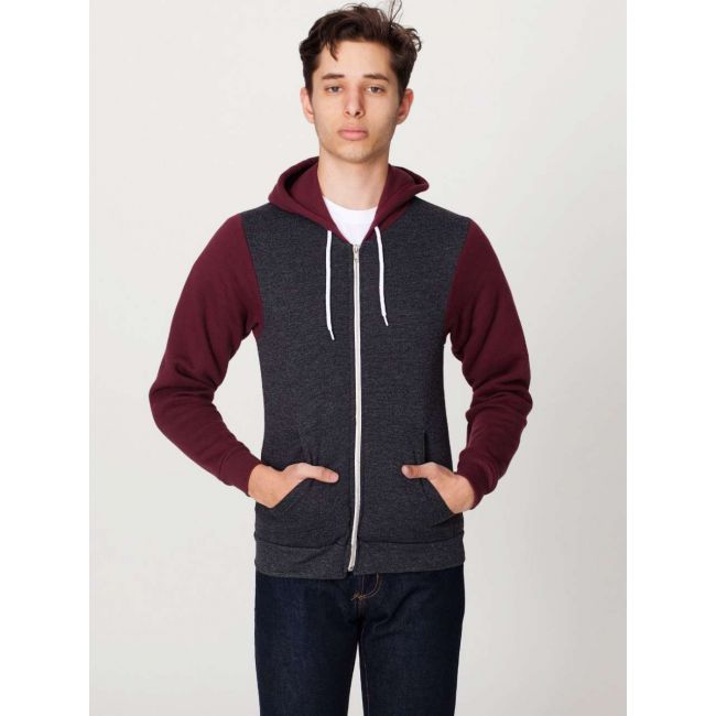 Unisex flex fleece zip hoodie culoare dark heather grey/truffle marimea s