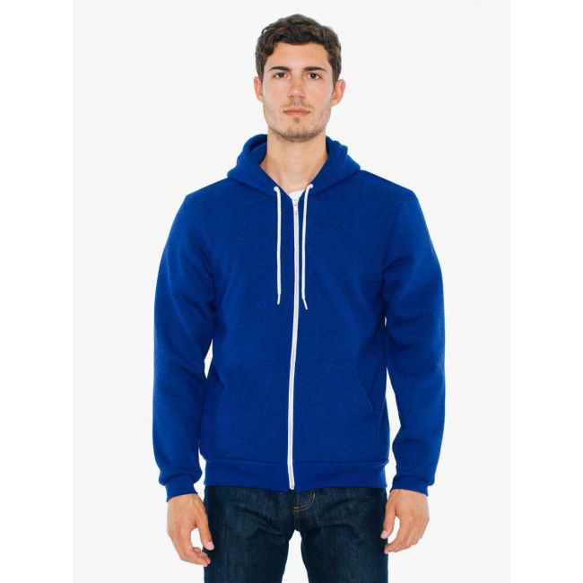 Unisex mock twist hooded zip sweatshirt culoare peppered lapis marimea m