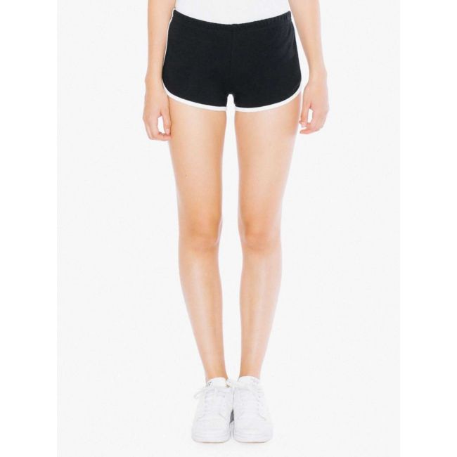 Women's interlock running shorts culoare black/white marimea l