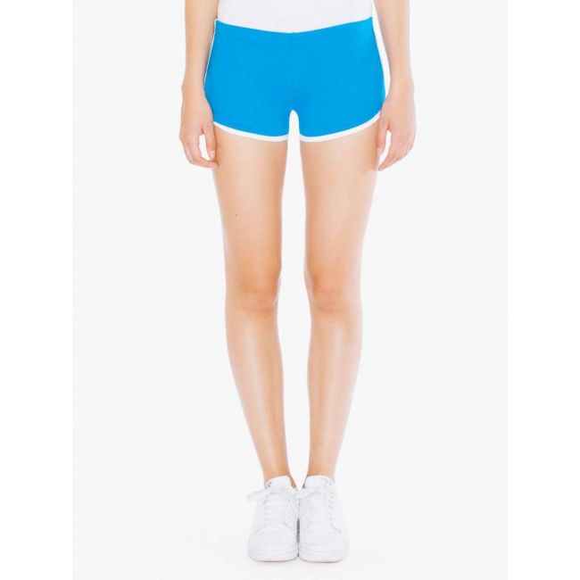 Women's interlock running shorts culoare teal/white marimea s