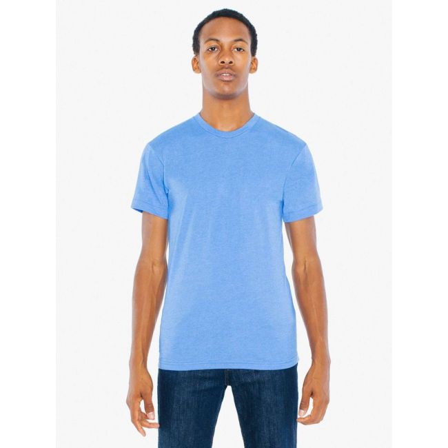 Unisex poly-cotton short sleeve t-shirt culoare heather lake blue marimea s