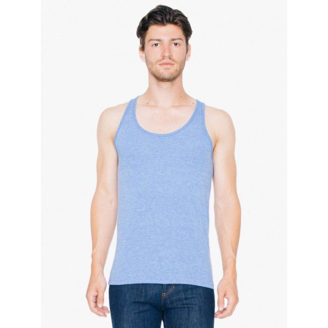 Unisex tri-blend tank top culoare athletic blue marimea xl