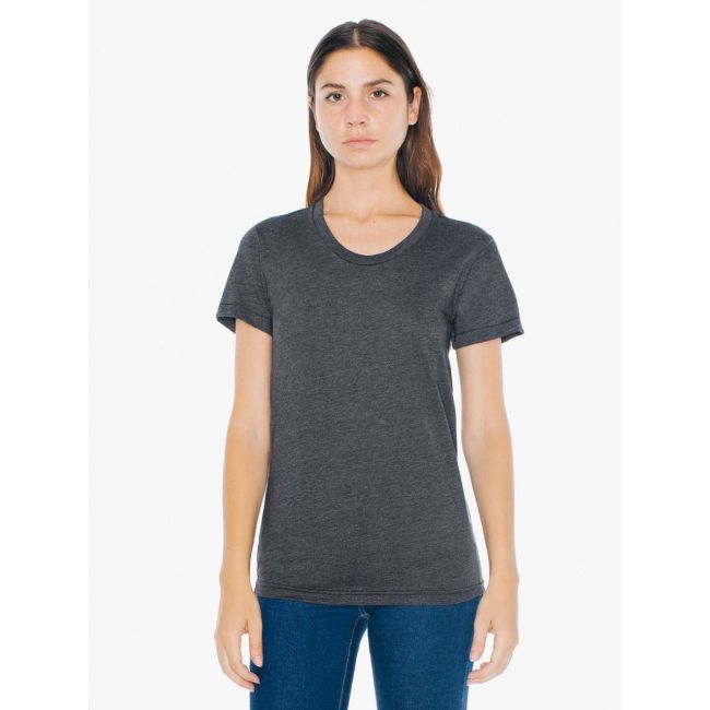 Women's poly-cotton short sleeve t-shirt culoare heather black marimea l