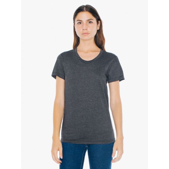 Women's poly-cotton short sleeve t-shirt culoare heather black marimea s