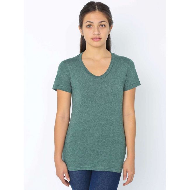 Women's poly-cotton short sleeve t-shirt culoare heather forest marimea l