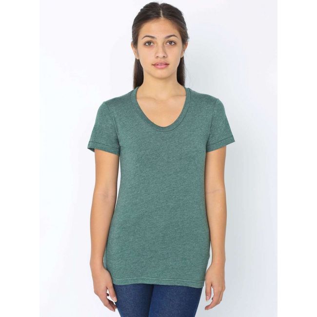 Women's poly-cotton short sleeve t-shirt culoare heather forest marimea xl