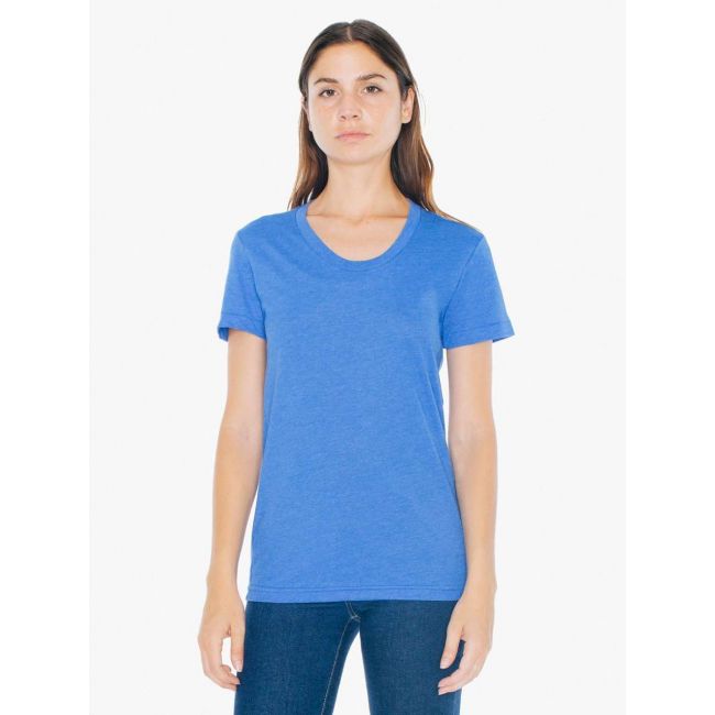 Women's poly-cotton short sleeve t-shirt culoare heather lake blue marimea l