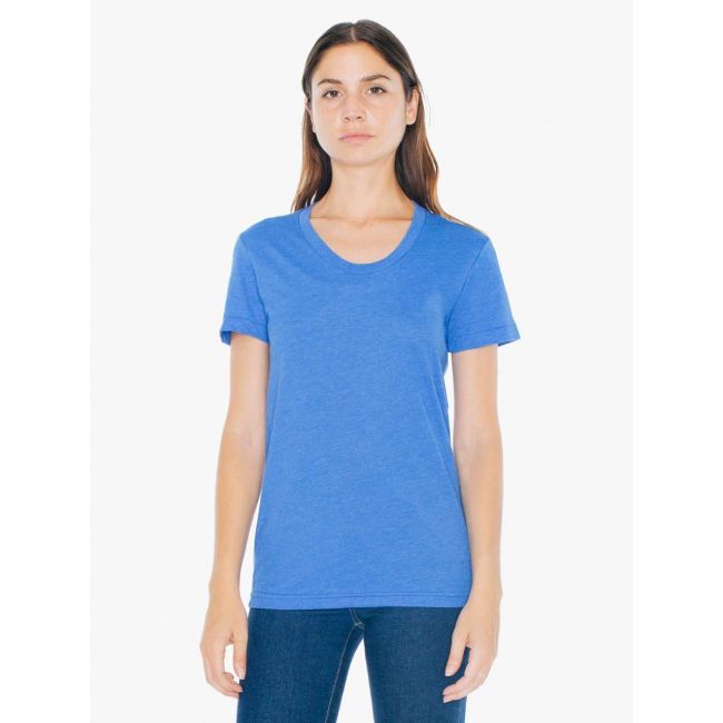 Women's poly-cotton short sleeve t-shirt culoare heather lake blue marimea xl