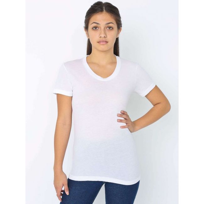 Women's poly-cotton short sleeve t-shirt culoare white marimea l