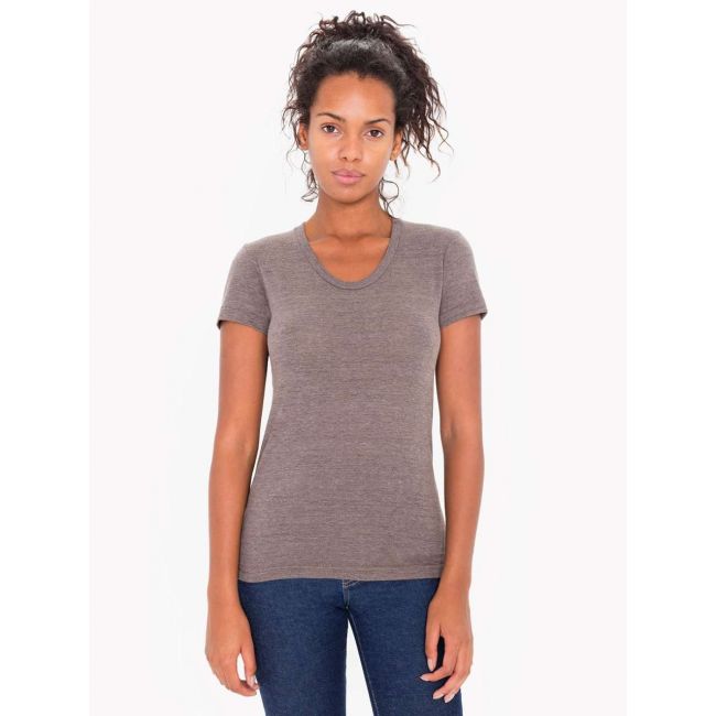 Women's tri-blend short sleeve track t-shirt culoare tri-coffee marimea xl