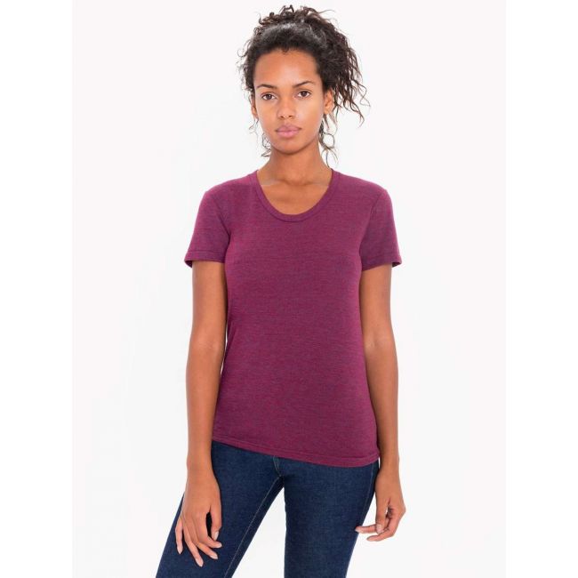 Women's tri-blend short sleeve track t-shirt culoare tri-cranberry marimea xl