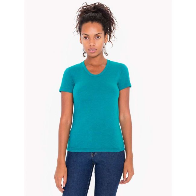 Women's tri-blend short sleeve track t-shirt culoare tri-evergreen marimea s