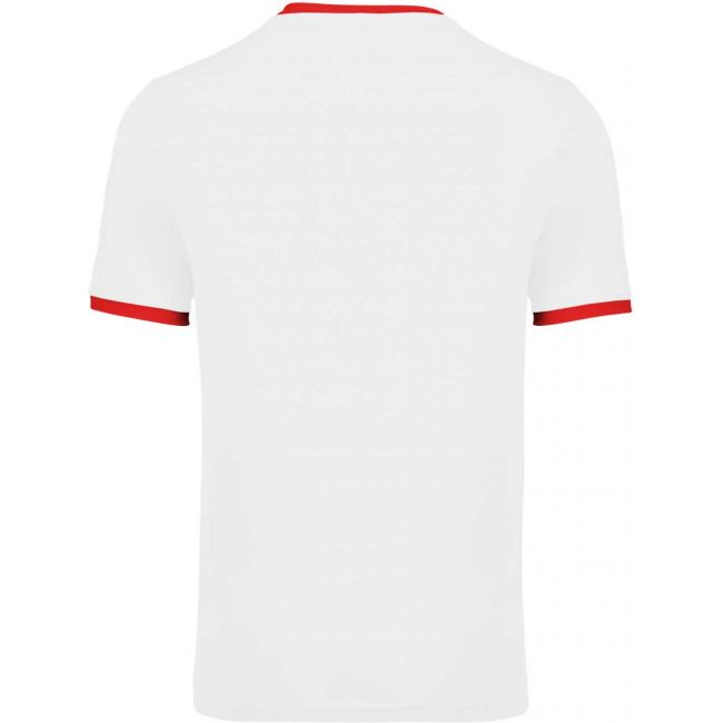 Kids' short sleeve jersey culoare white/sporty red marimea 8/10