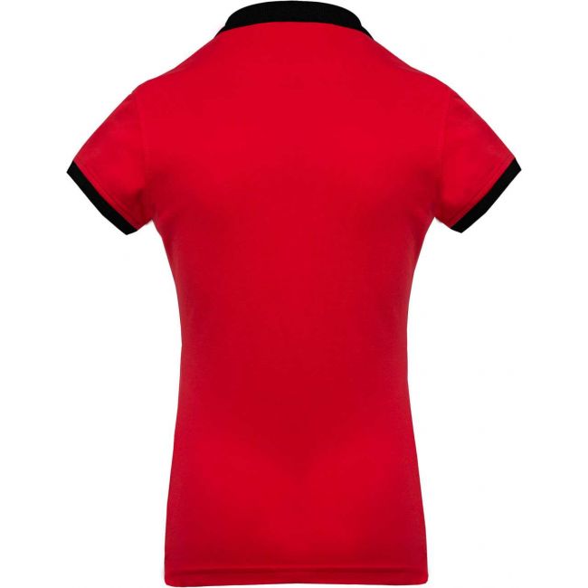 Ladies’ two-tone piquÉ polo shirt culoare red/black marimea s