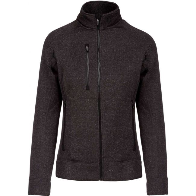 Ladies' full zip heather jacket culoare dark grey melange marimea m