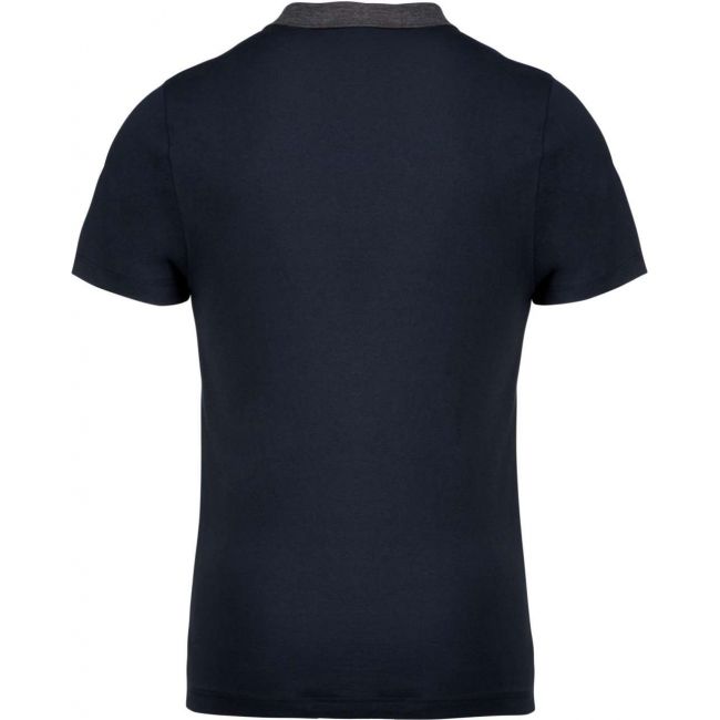 Men's two-tone jersey polo shirt culoare navy/dark grey heather marimea s