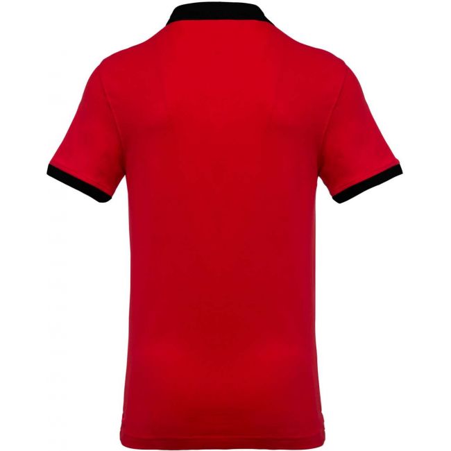 Men's two-tone piquÉ polo shirt culoare red/black marimea 4xl