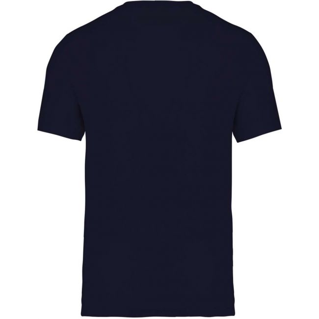 Organic cotton t-shirt with pocket detail culoare navy/grey heather marimea 2xl