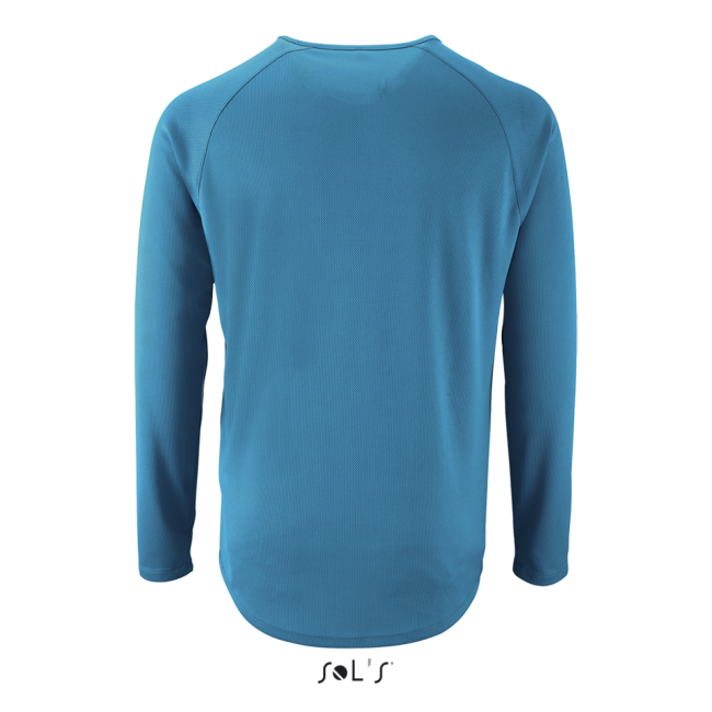 Sol's sporty lsl men - long-sleeve sports t-shirt culoare aqua marimea 3xl