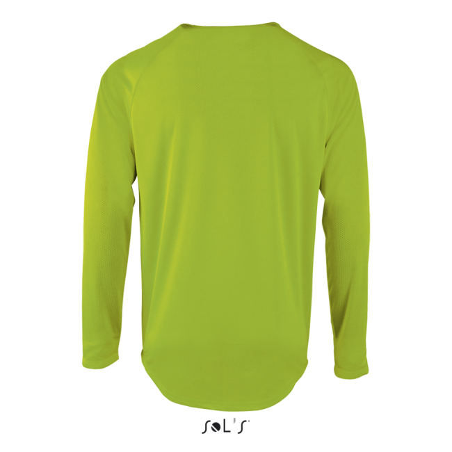 Sol's sporty lsl men - long-sleeve sports t-shirt culoare neon green marimea m