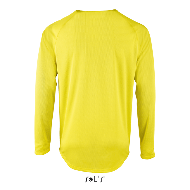 Sol's sporty lsl men - long-sleeve sports t-shirt culoare neon yellow marimea l